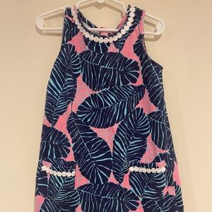 Lilly Pulitzer Pink and Blue Leaf Print Dress